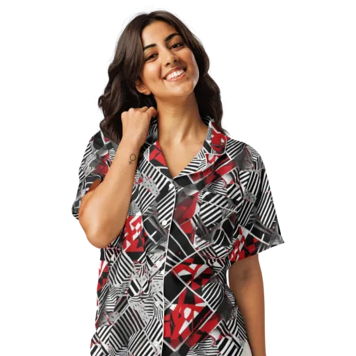 Striped Tectonics on a Women's Short Sleeve Pajama Top