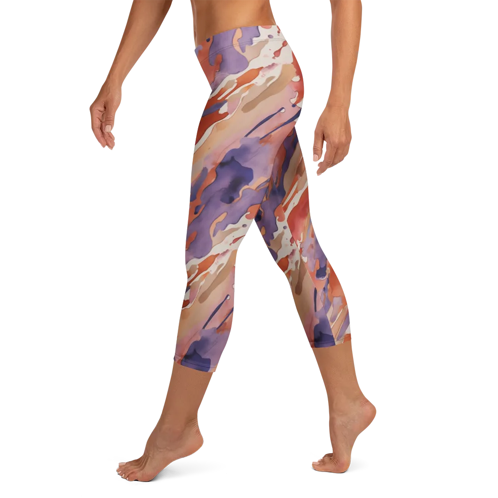 Painted Tides on Capri Leggings — Left