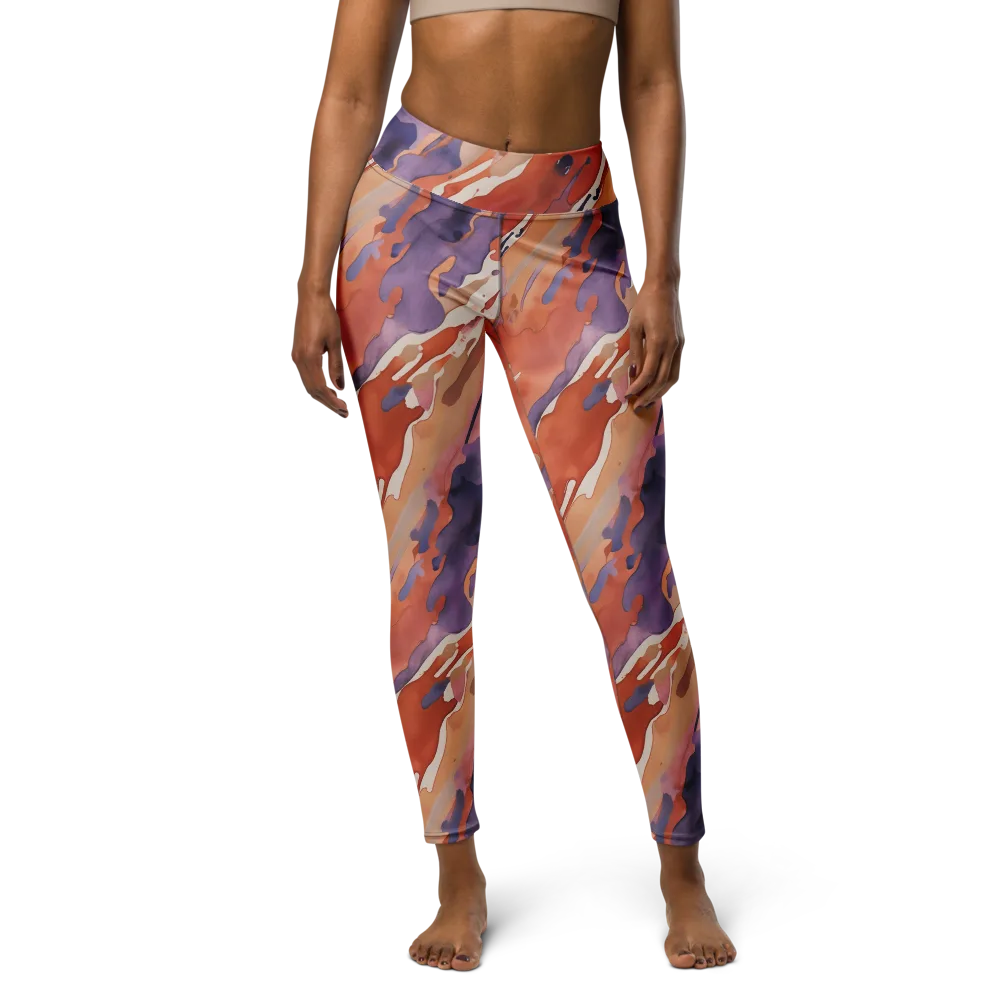 Painted Tides on Yoga Leggings — Front