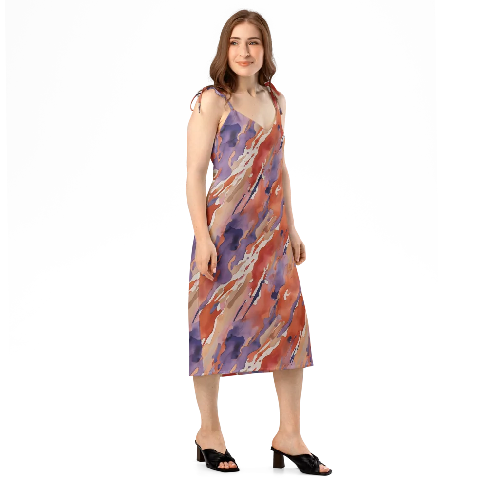 Painted Tides on Slip Dress — Right Front