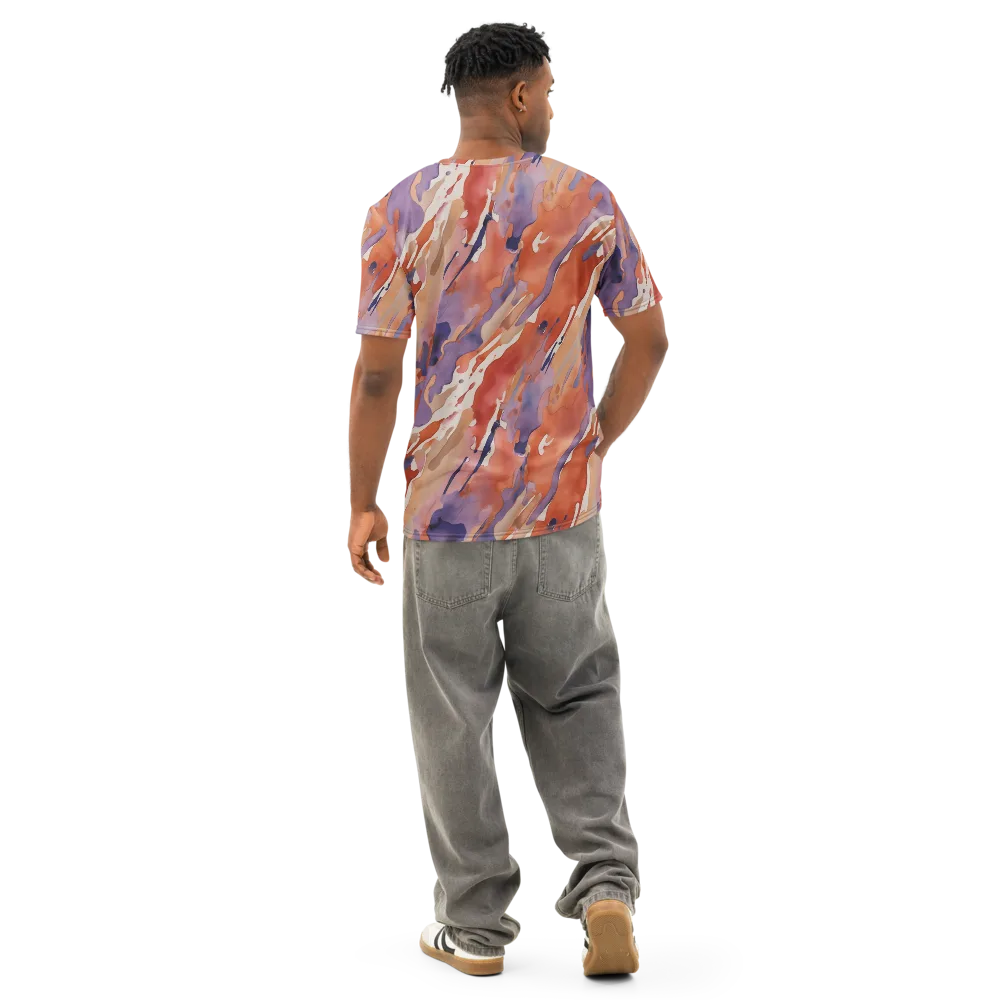Painted Tides on Men's Cotton Crew Neck T-Shirt — Back