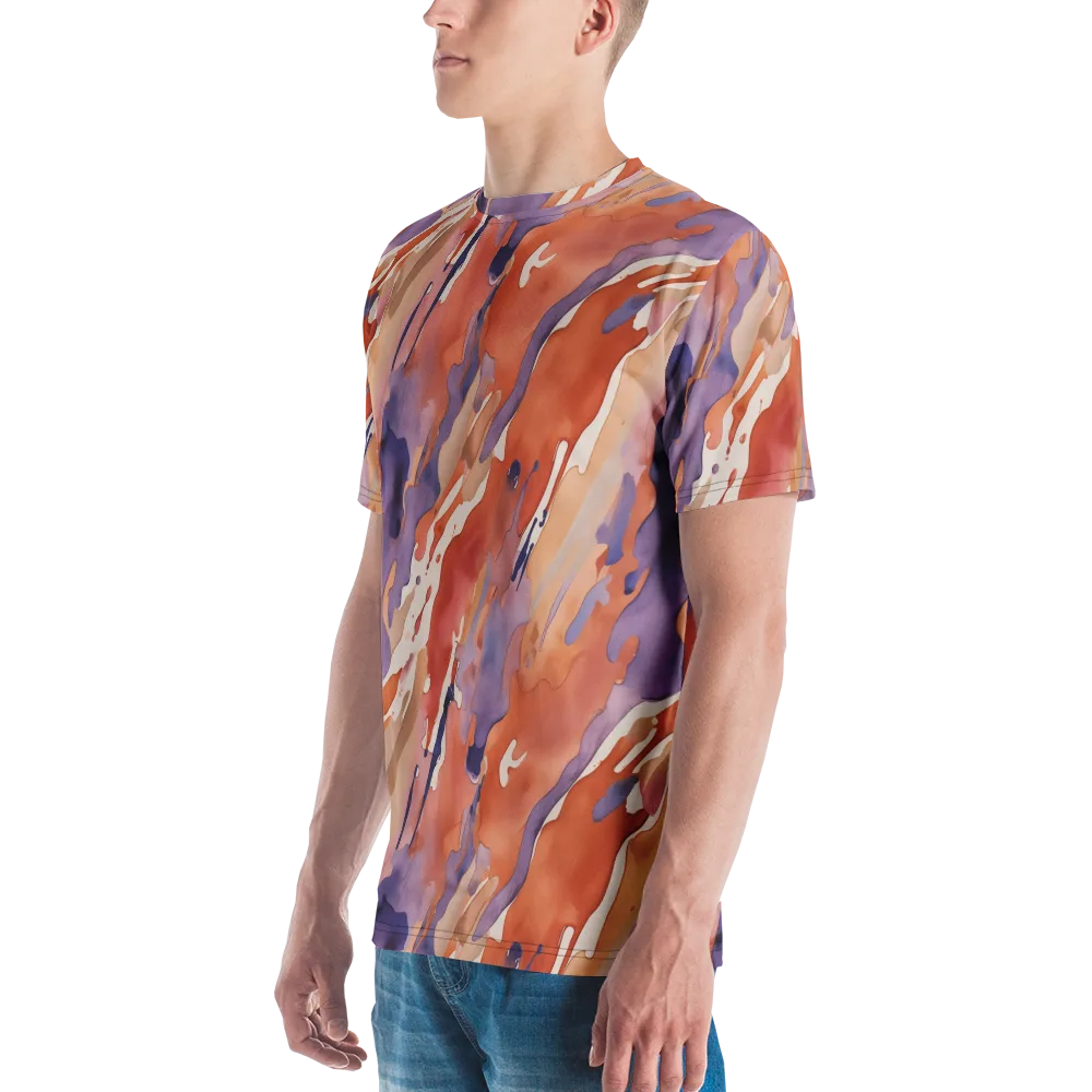 Painted Tides on Men's Crew Neck T-Shirt — Left