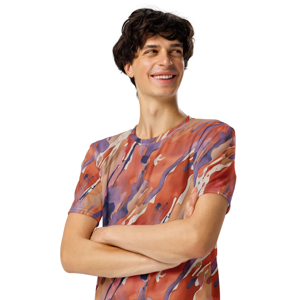 Painted Tides on Men's Crew Neck T-Shirt — Left Front
