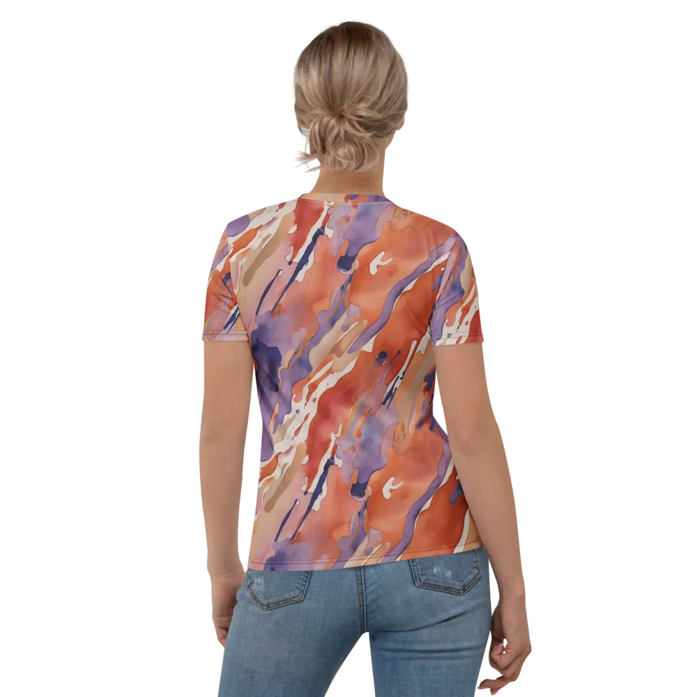 Painted Tides on Women's Crew Neck T-Shirt — Back