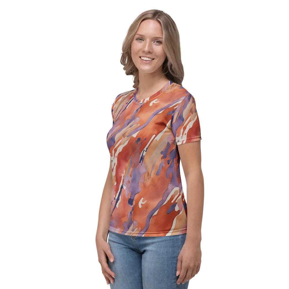 Painted Tides on Women's Crew Neck T-Shirt — Left