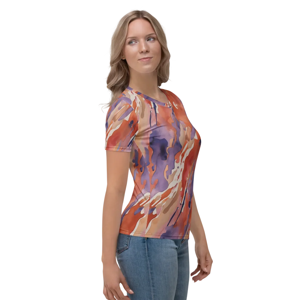 Painted Tides on Women's Crew Neck T-Shirt — Right