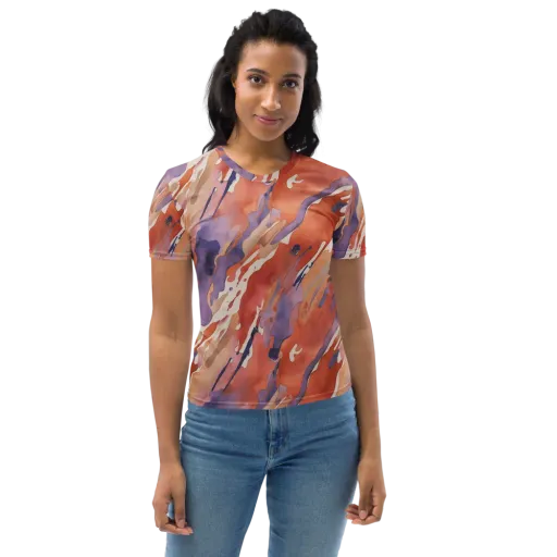 Painted Tides on a Women's Crew Neck T-Shirt