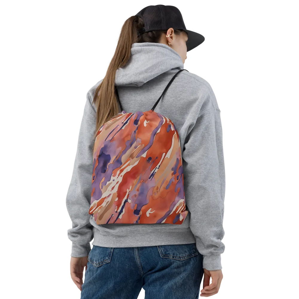 Painted Tides on Drawstring Bag — Front