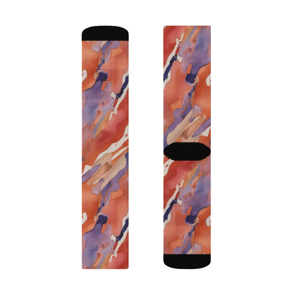 Painted Tides on Socks — Left Sock