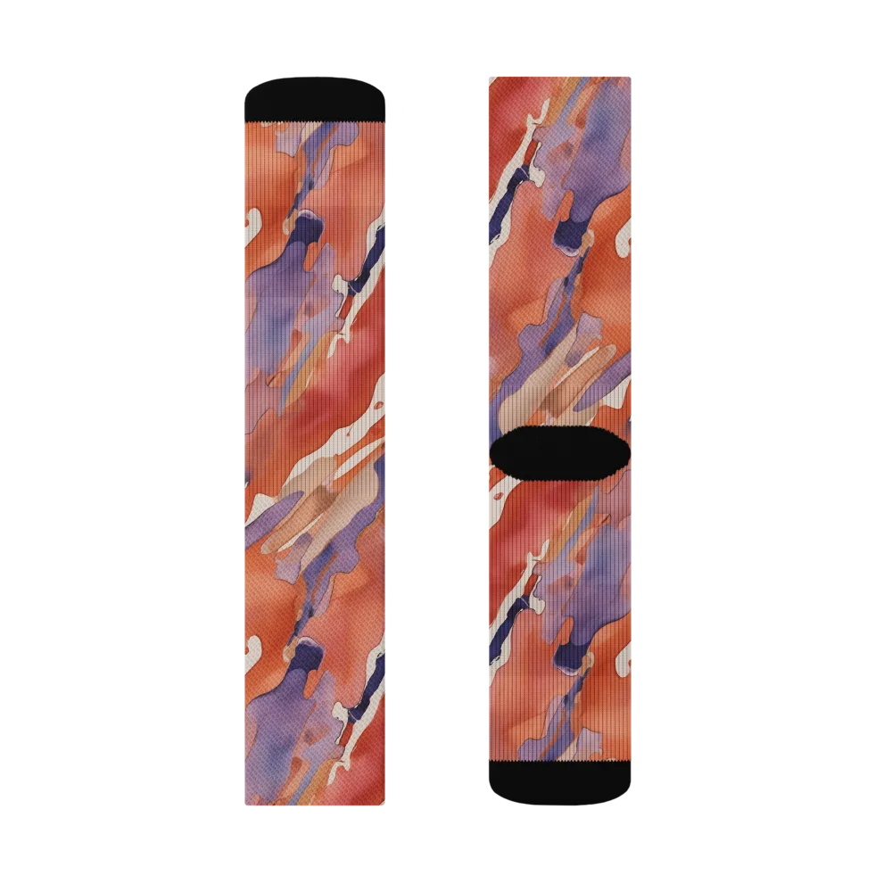 Painted Tides on Socks — Right Sock