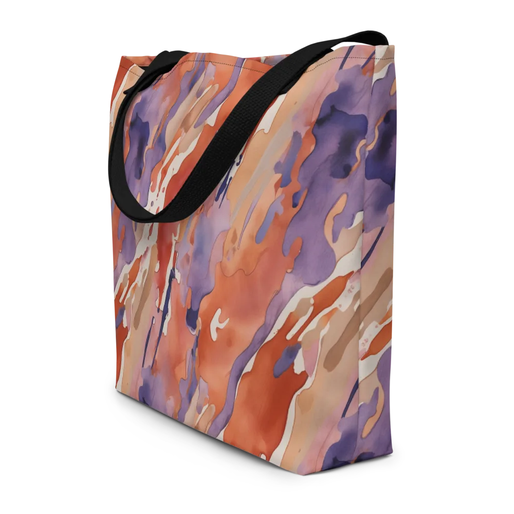 Painted Tides on Large Tote Bag W/ Pocket — Front