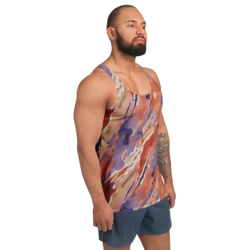 Painted Tides on a Men's Tank Top