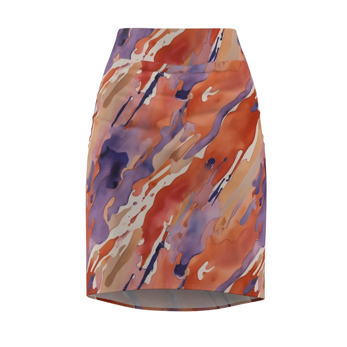 Painted Tides on Pencil Skirt — Front