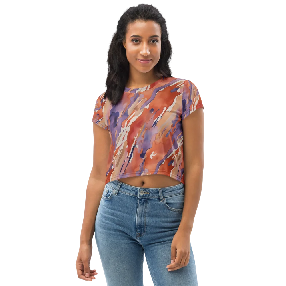 Painted Tides on Crop Tee — Front