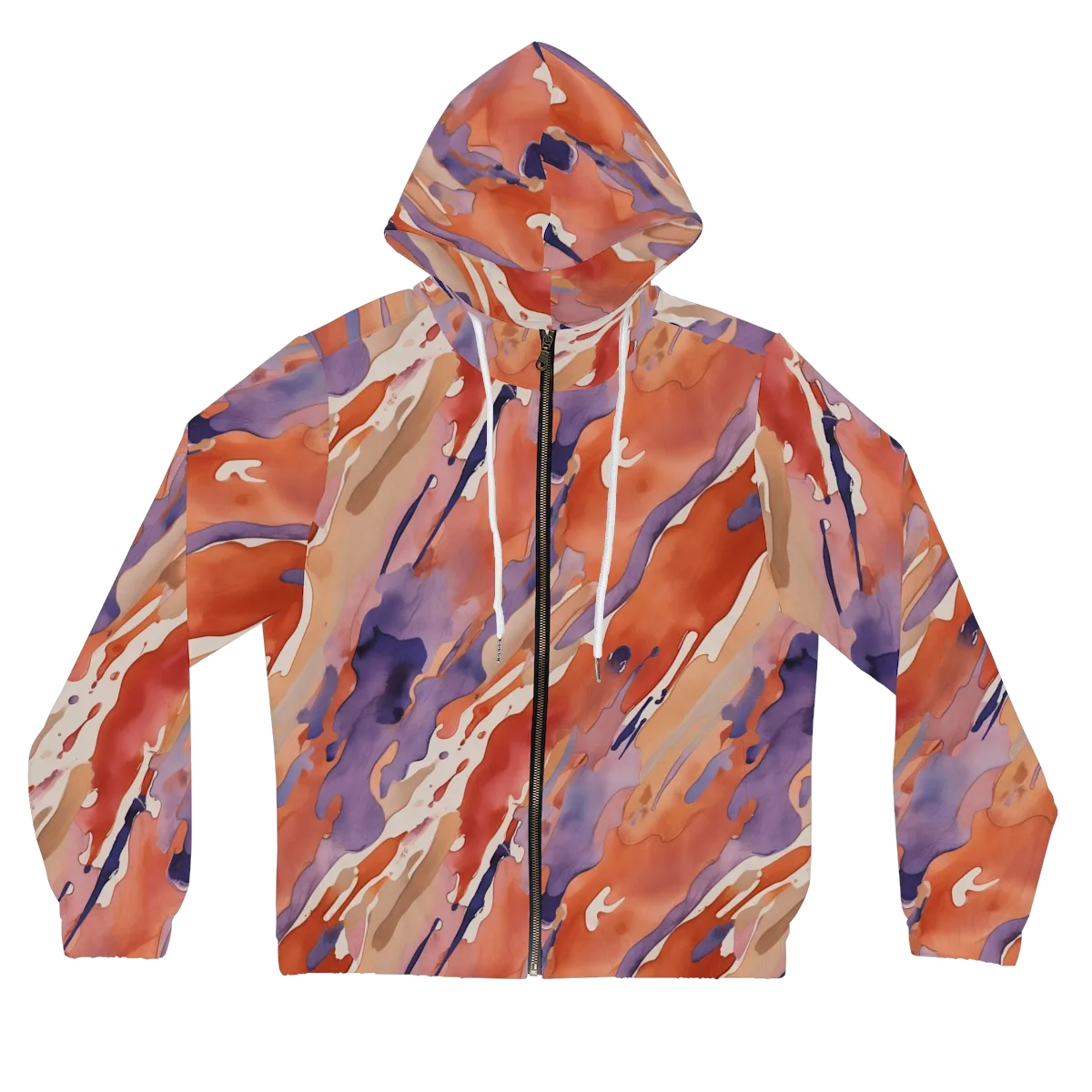Painted Tides on Women's Full-Zip Hoodie — Front