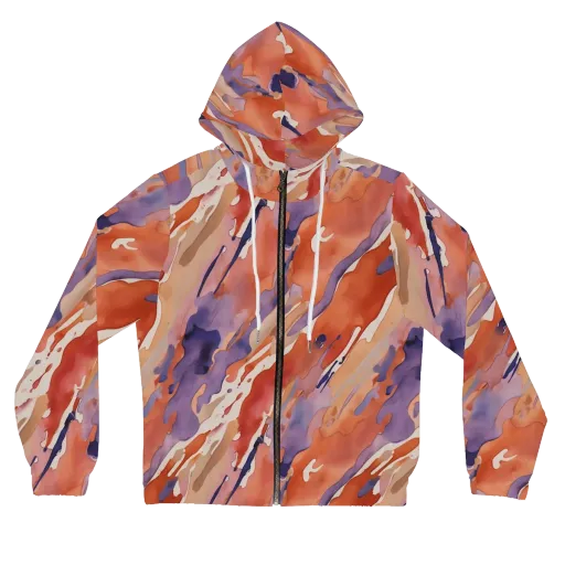 Painted Tides on a Women's Full-Zip Hoodie