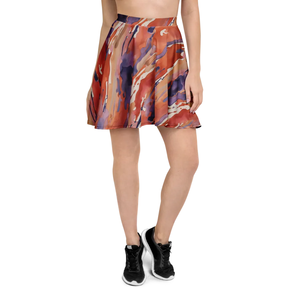 Painted Tides on Skater Skirt — Front