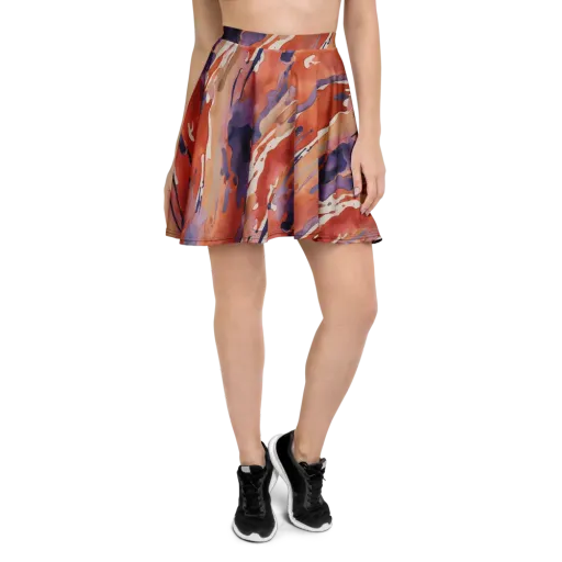 Painted Tides on a Skater Skirt