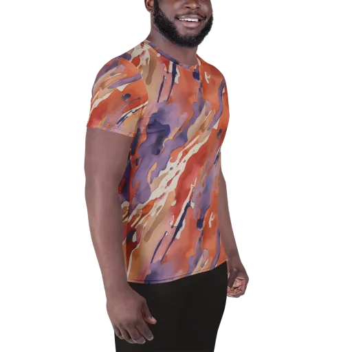 Painted Tides on a Men's Athletic T-Shirt