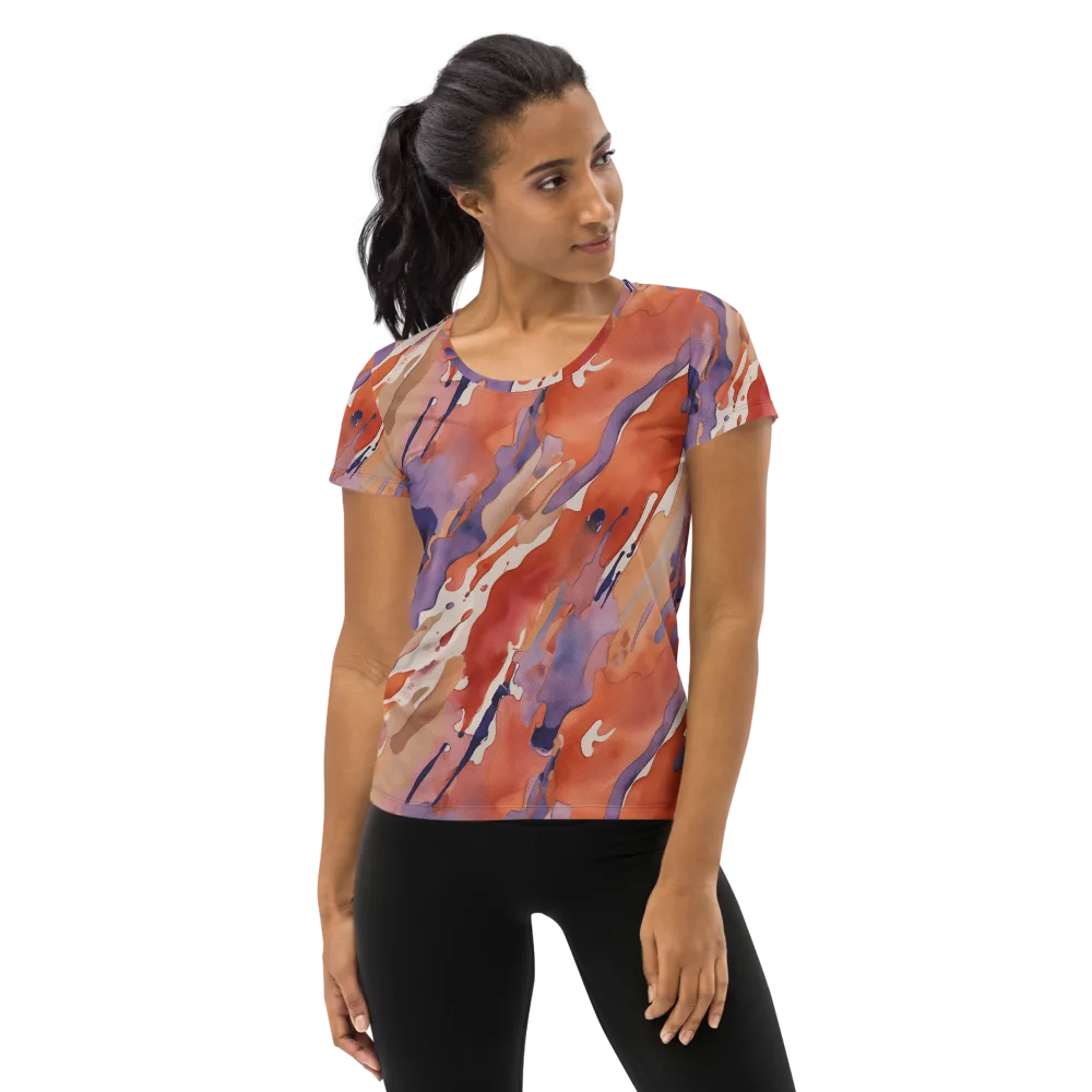 Painted Tides on Women's Athletic T-Shirt — Front