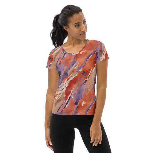 Painted Tides on a Women's Athletic T-Shirt