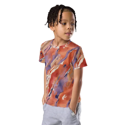 Painted Tides on a Kids Crew Neck T-Shirt
