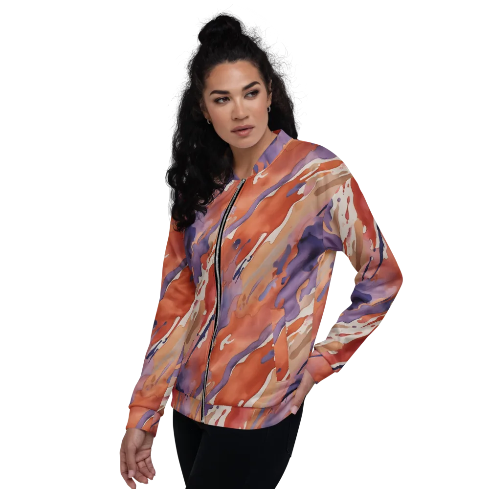 Painted Tides on Bomber Jacket — Left