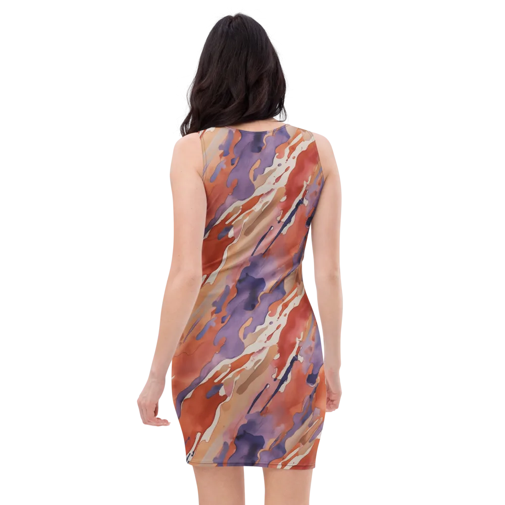 Painted Tides on Bodycon Dress — Back