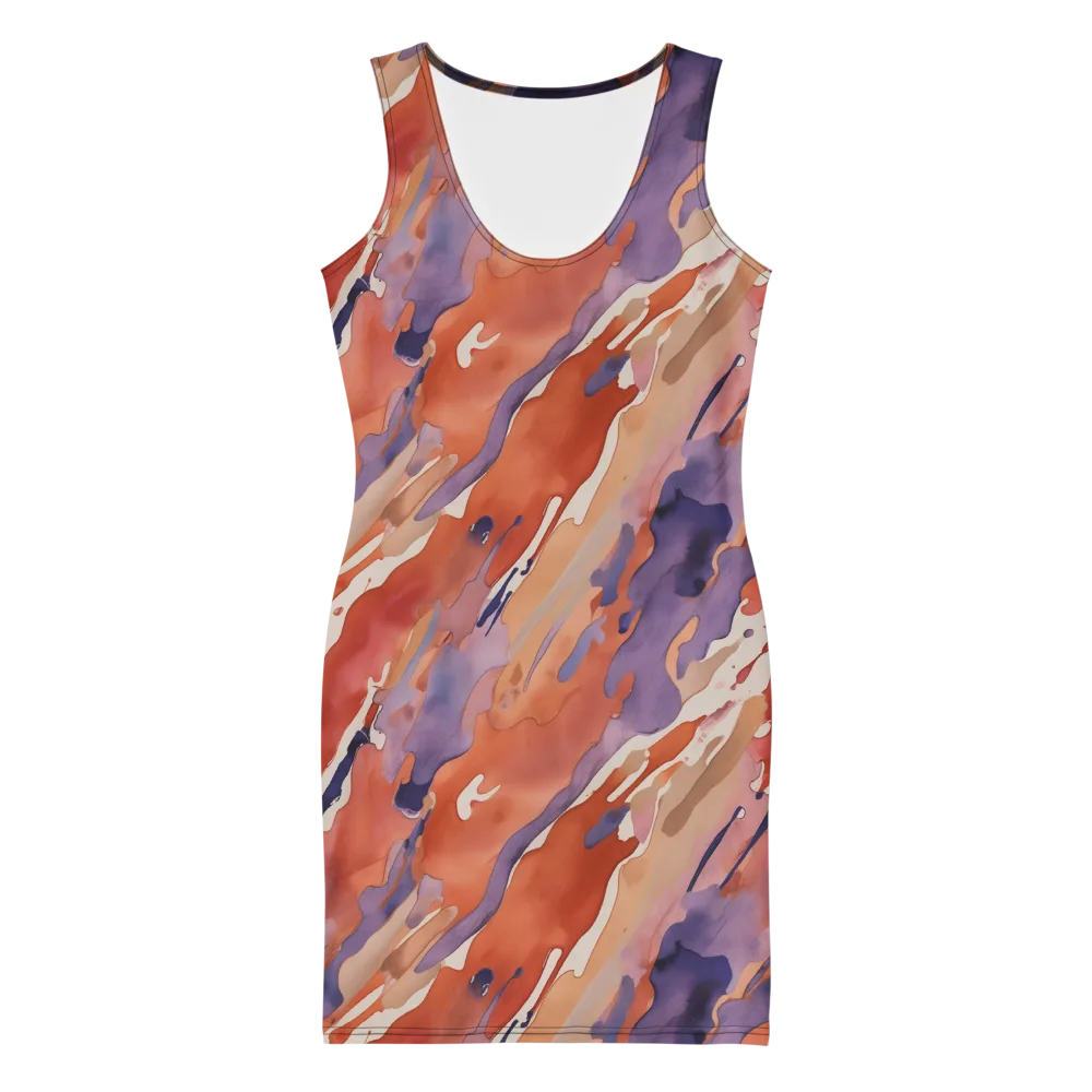 Painted Tides on Bodycon Dress — Front