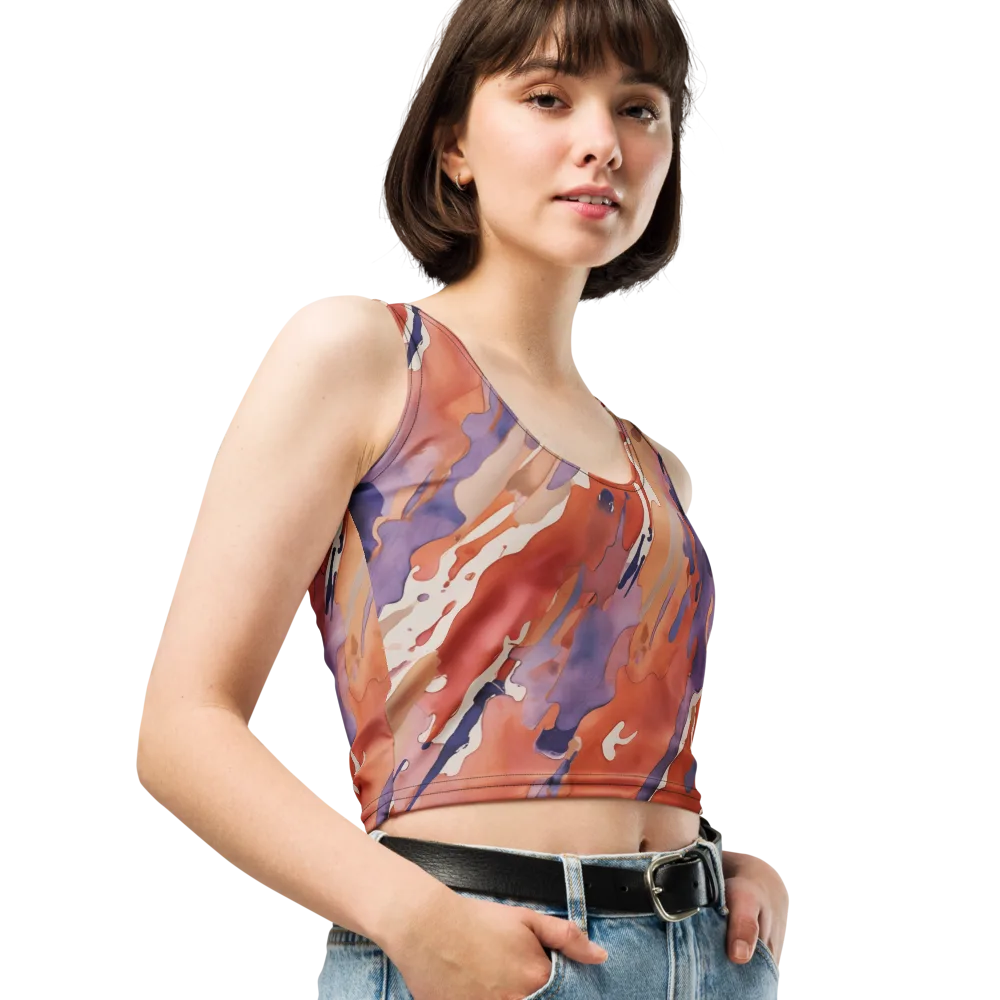 Painted Tides on Crop Top — Right Front