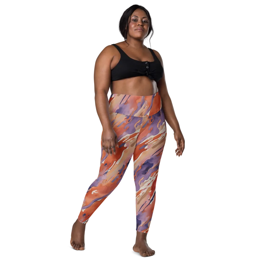 Painted Tides on Leggings with Pockets — Front