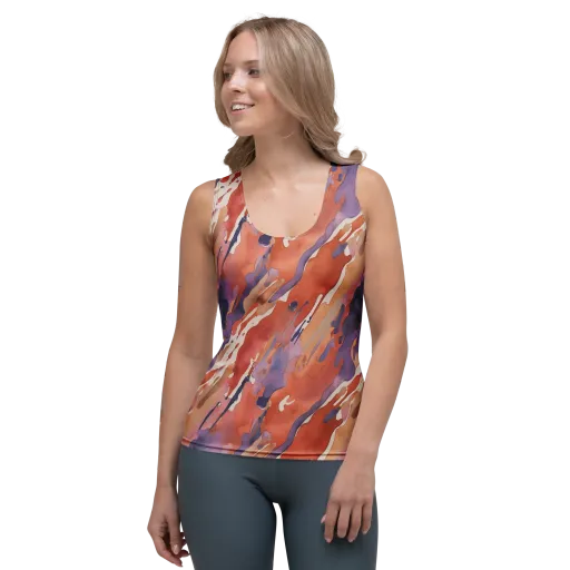 Painted Tides on a Women's Tank Top