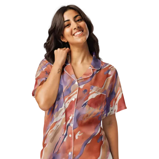 Painted Tides on a Women's Short Sleeve Pajama Top
