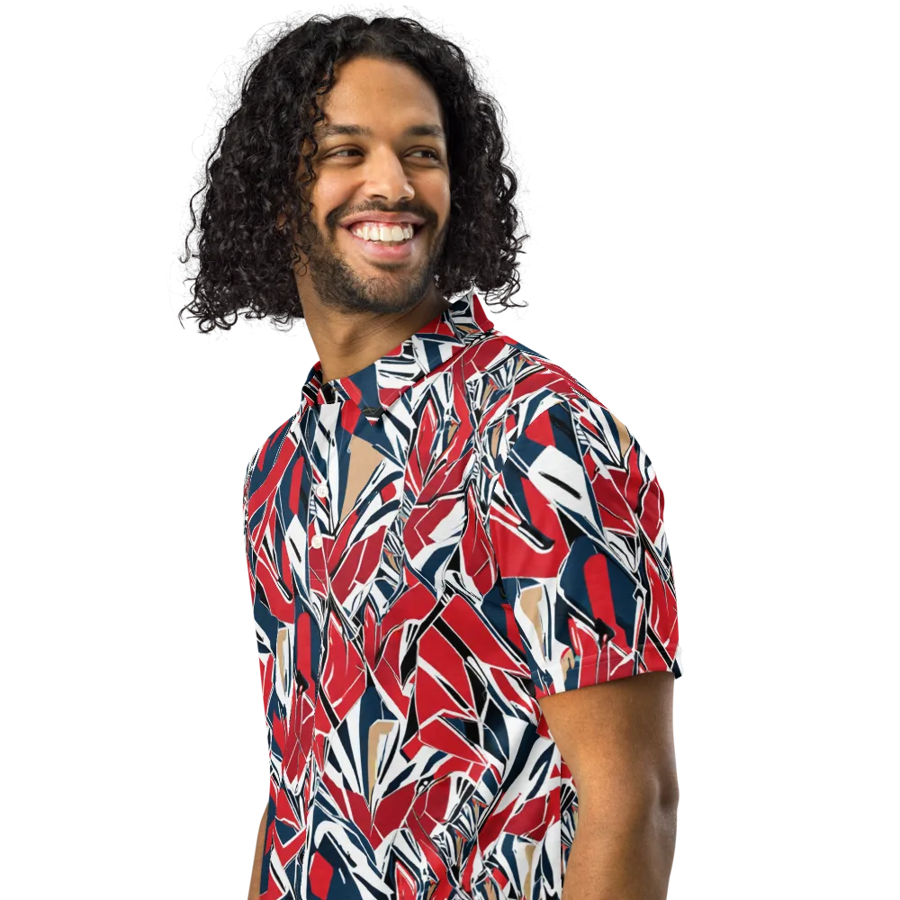 Crimson Shard on Men's Slim Fit Polo Shirt — Left Front