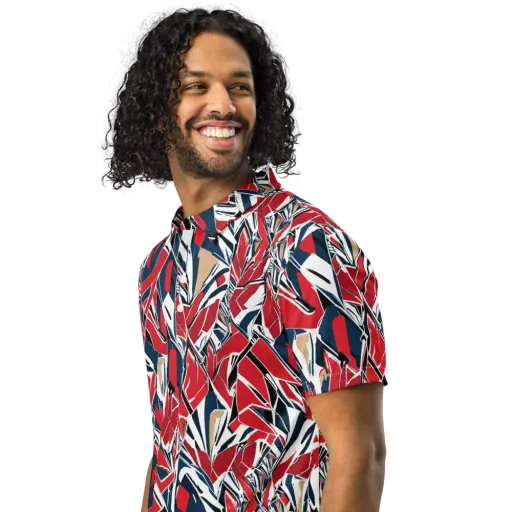 Crimson Shard on a Men's Slim Fit Polo Shirt