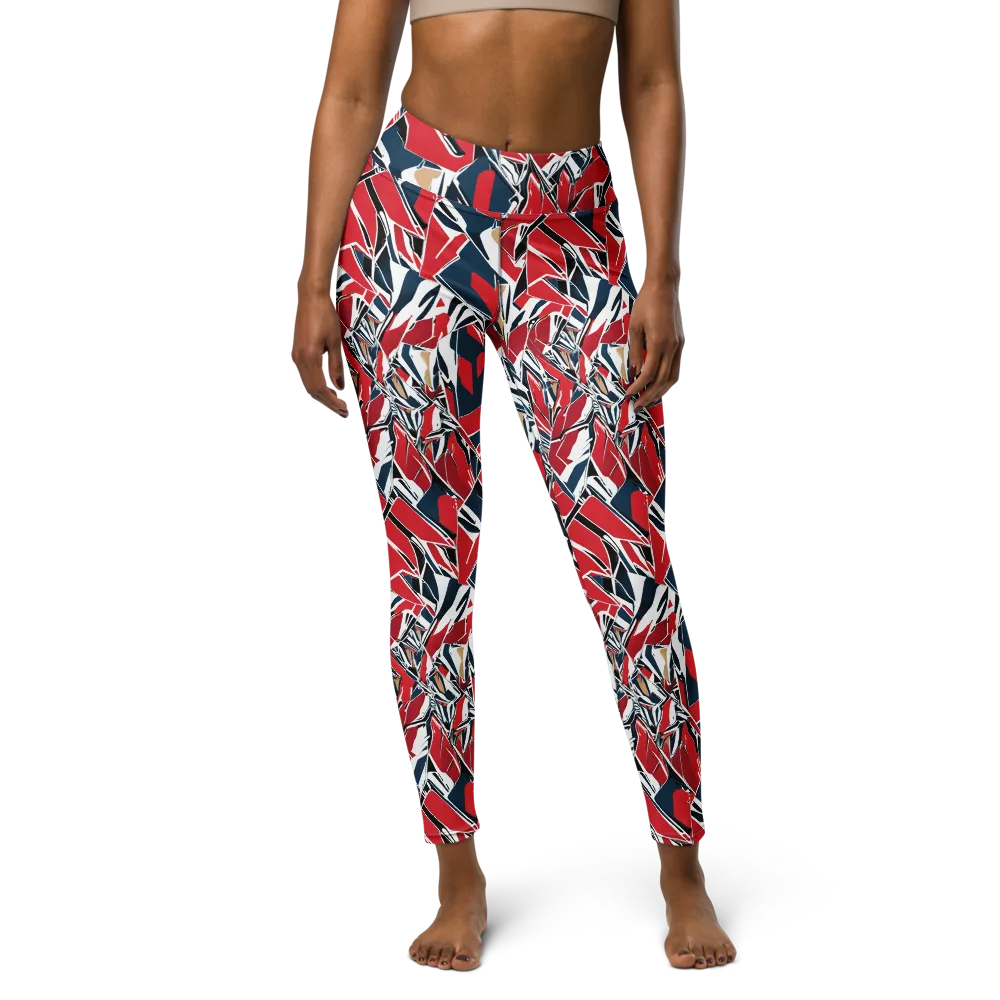 Crimson Shard on Yoga Leggings — Front