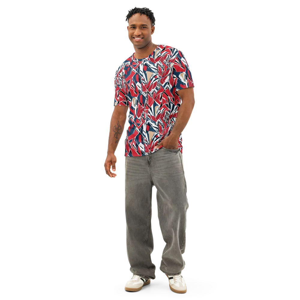 Crimson Shard on Men's Cotton Crew Neck T-Shirt — Front
