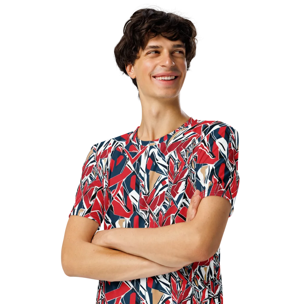 Crimson Shard on Men's Crew Neck T-Shirt — Left Front