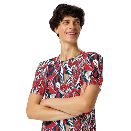 Crimson Shard on a Men's Crew Neck T-Shirt