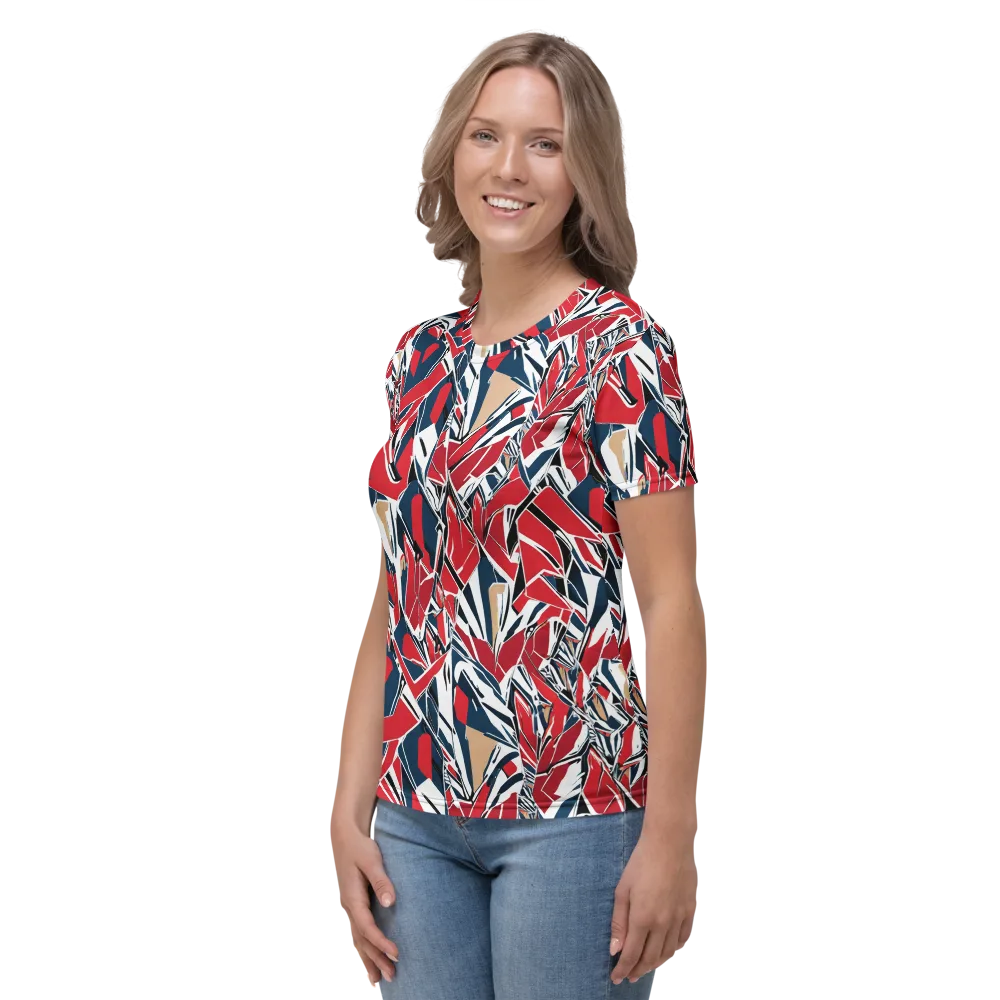 Crimson Shard on Women's Crew Neck T-Shirt — Left