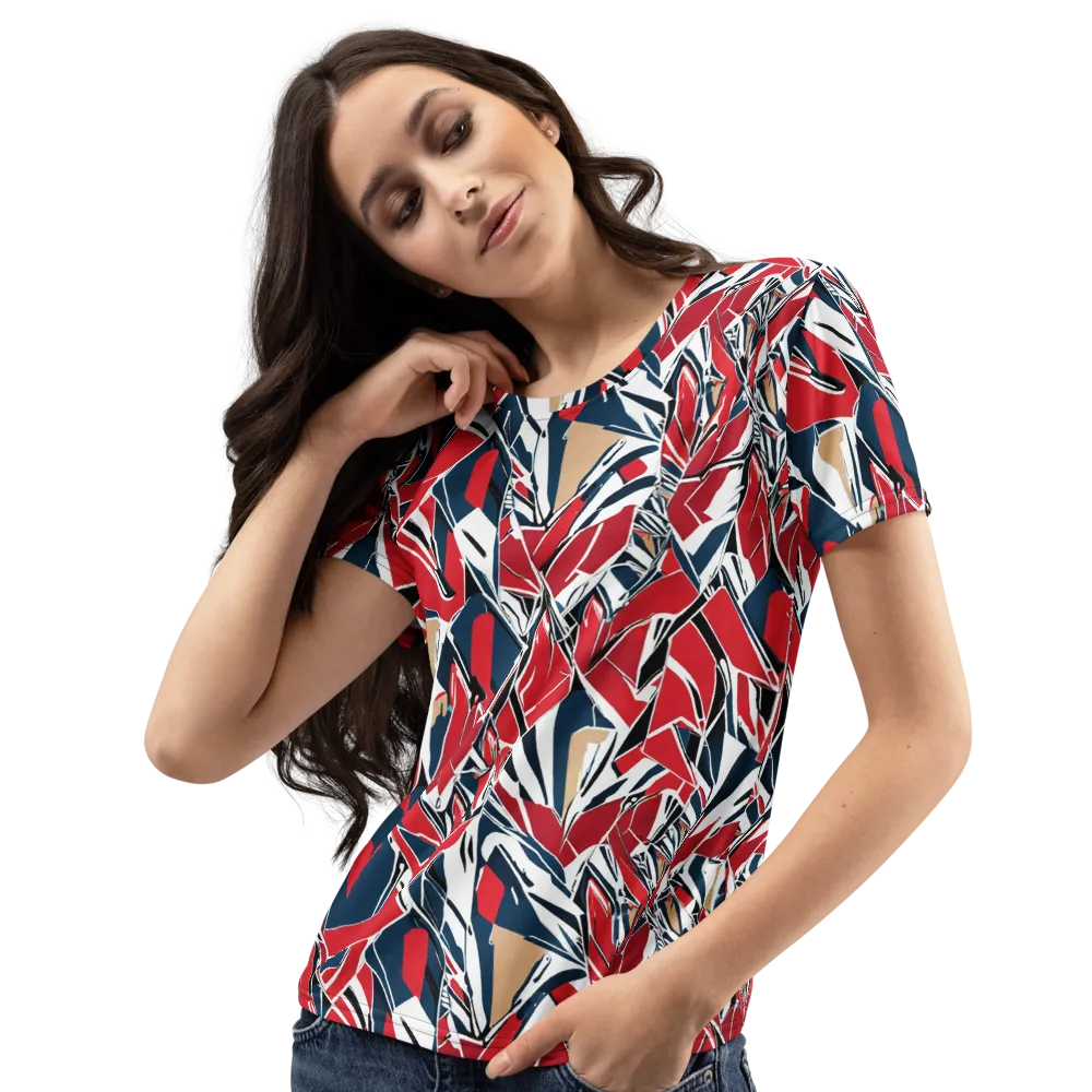 Crimson Shard on Women's Crew Neck T-Shirt — Left Front