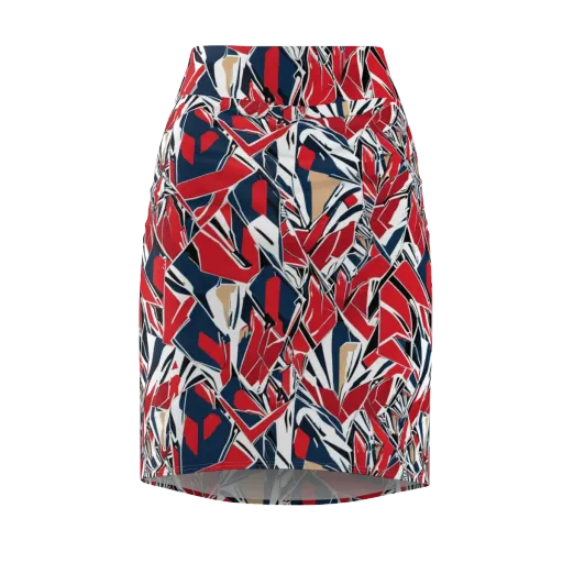 Crimson Shard on a Pencil Skirt
