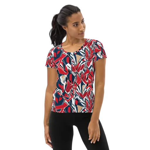 Crimson Shard on a Women's Athletic T-Shirt