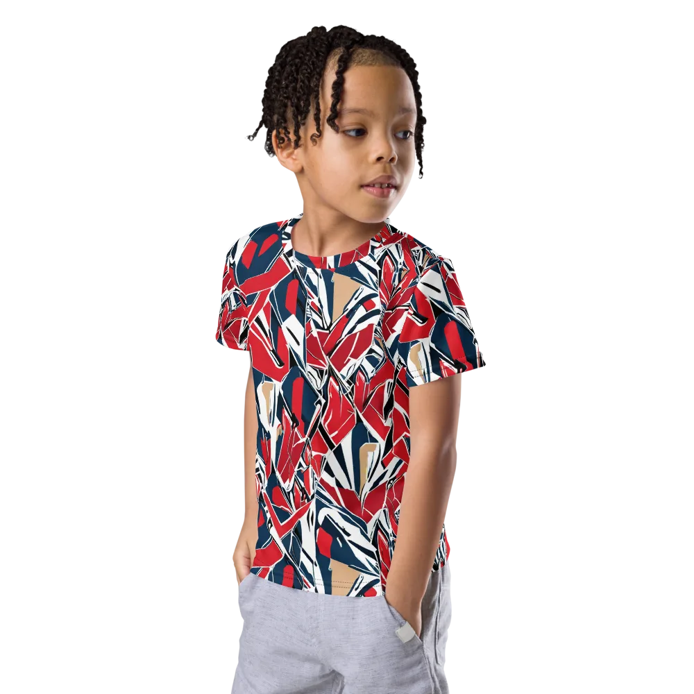 Crimson Shard on Kids Crew Neck T-Shirt — Left Front