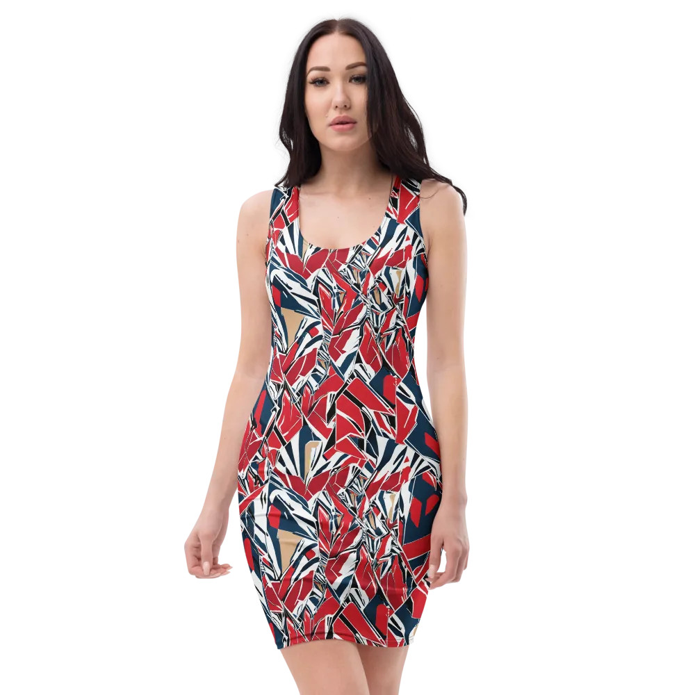 Crimson Shard on Bodycon Dress — Front