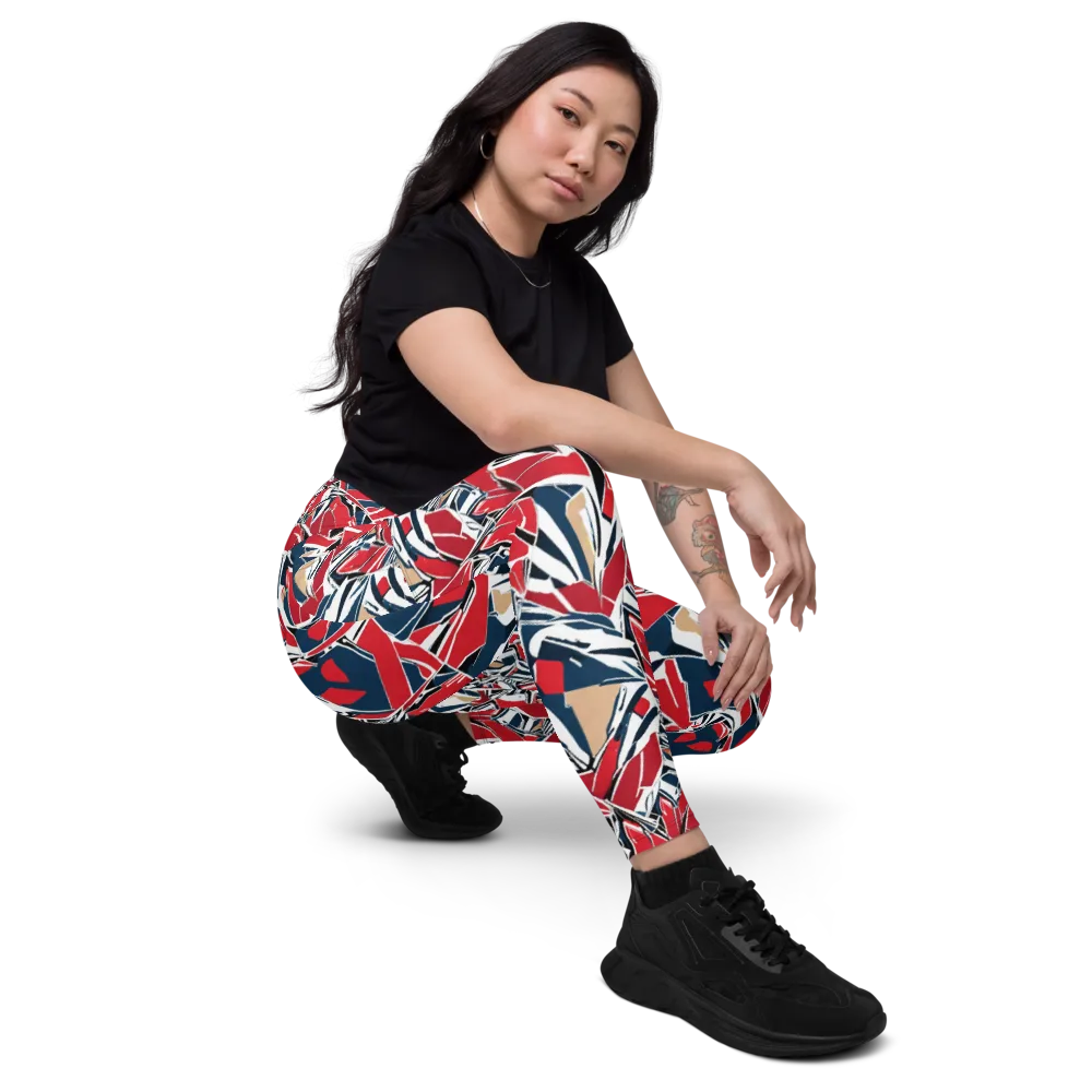 Crimson Shard on Leggings with Pockets — Right Front