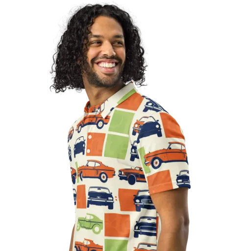 Chrome Orchard on a Men's Slim Fit Polo Shirt