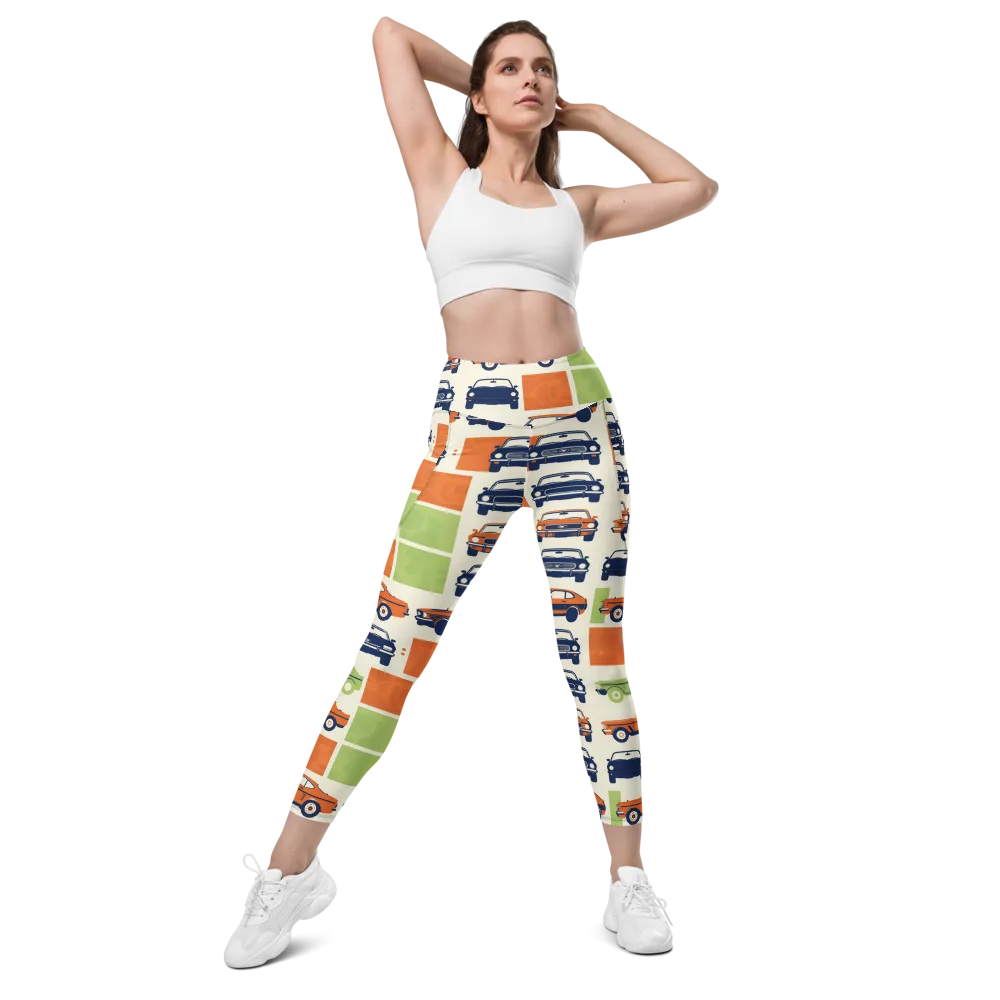 Chrome Orchard on Leggings with Pockets — Front