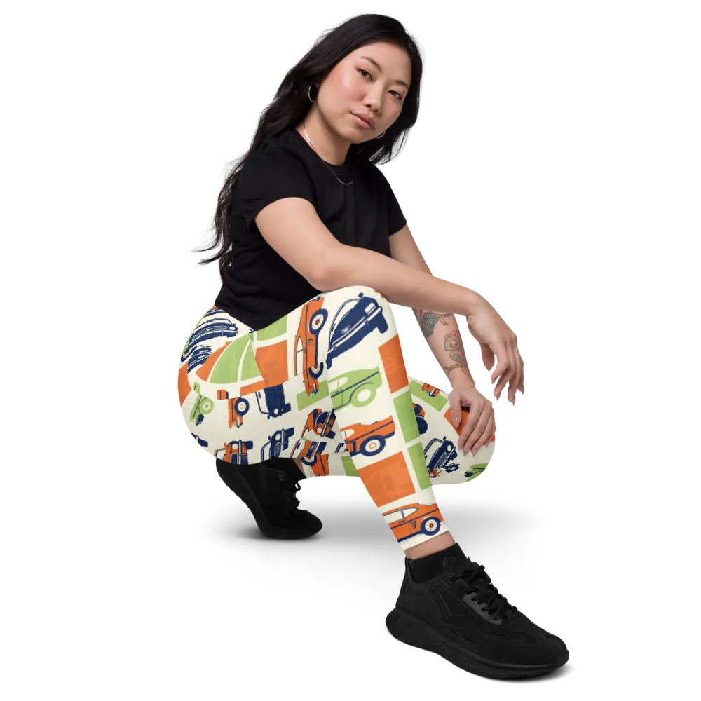 Chrome Orchard on Leggings with Pockets — Right Front