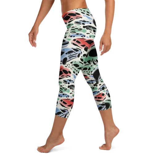 Neon Pit Lane on a Capri Leggings